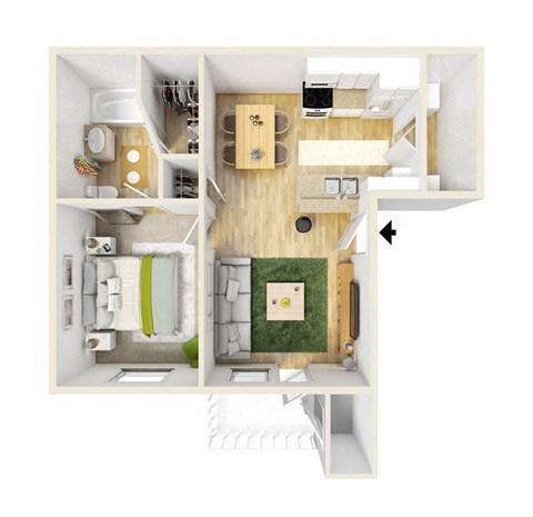 Lago Del Mar Apartments A1 Floor Plan